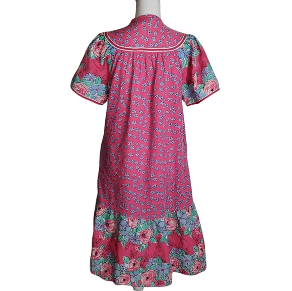 Vintage Kelly Reed Floral Print Patio Dress Sz M ? Pearl Snap Cottagecore Garden - Picture 3 of 14